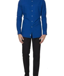 Opposuits Marine Blauw Navy Royale Overhemd Met Lange Mouwen Man
