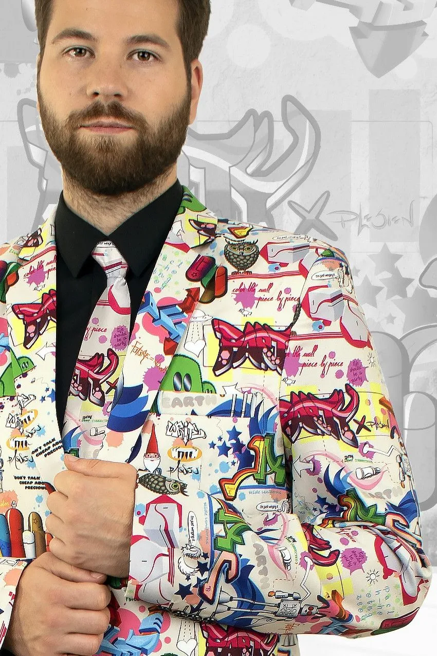 PartyXplosion Graffiti Artiest 3delig Man Kostuum 5 PartyXplosion Graffiti Artiest 3delig Man Kostuum - Afbeelding 3