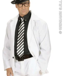 WIDMANN Satijnen Stropdas Wit Met Zwarte Strepen -Andere Beroepen Winkel wdm1014 2995p f