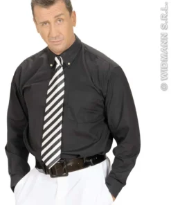 WIDMANN Satijnen Stropdas Wit Met Zwarte Strepen -Andere Beroepen Winkel wdm1014 2995p j