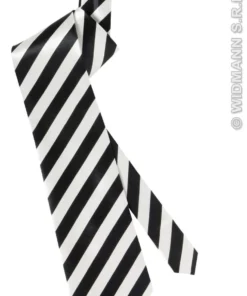 WIDMANN Satijnen Stropdas Wit Met Zwarte Strepen -Andere Beroepen Winkel wdm1014 2995p k