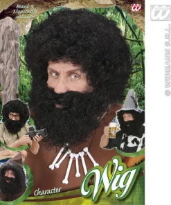 WIDMANN Pruik, Karakter Met Krullen En Baard, Zwart -Andere Beroepen Winkel wdm1014 6489n h