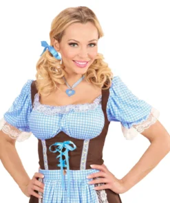 WIDMANN Hals Ketting Met Azuurblauw Hart En Edelweiss -Andere Beroepen Winkel wdm1617 46732 c 1