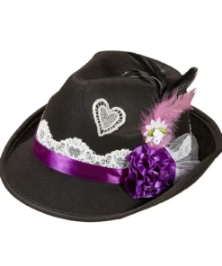 WIDMANN Zwarte Beierse Fedora Met Decoratie